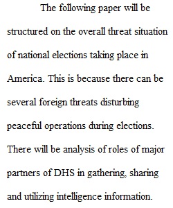 Assignment 1 DHS Intelligence Report - Foreign Threat to U.S. National Elections